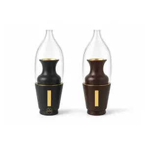 Moderno Mubkhar de Resina y Madera de Acacia con Tapa de Vidrio, Quemador de Incienso Bakhoor de Lujo para Decoración del Hogar Árabe - Product Image 6