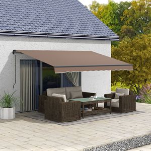 Tenda Parasole Retrattile 13FT X 10FT, Telo Ombreggiante 280gsm Resistente ai Raggi UV per Terrazza, Balcone, Giardino, Protezione per Caffetteria all'Aperto - Product Image 2