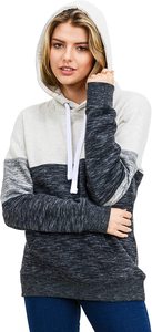 Sweat-shirt à capuche décontracté ample unisexe en maille longue avec logo brodé personnalisé et plaque lumineuse, couleur unie - Product Image 3