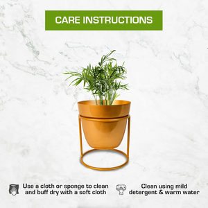 Maceta de Metal Dorada con Soporte de Hierro, Elegante Porta Macetas Elevado para Decoración Moderna de Interiores, Estilo de Jardín, Decoración de Hogar de Lujo - Product Image 4