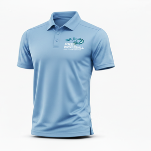 Camiseta polo de pickleball con logo personalizado, manga corta, cuello deportivo, de secado rápido, transpirable, material elástico en cuatro direcciones, ropa deportiva para cancha, OEM. - Product Image 1