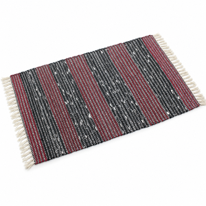 Alfombra Moderna Hecha a Mano de Algodón 9x12, Antideslizante, Apta para Mascotas, con Patrón de Rayas, Lavable a Máquina, para Sala de Estar y Comedor - Product Image 1
