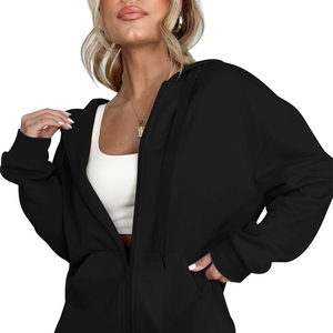 Distressed Vintage <b>Zip</b>-Up <b>Hoodie</b> <b>Women</b> Heavy Fleece Winter Streetwear Oversized Eco-Friendly Front Logo Customizable Hoodies - Product Image 6