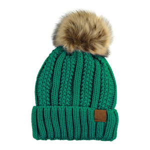 Cozy Knit Winter <b>Hat</b> with <b>Fluffy</b> Bobble Detail for Men and Women Outdoor Activities and Relaxed Seasonal Styling - Product Image 4
