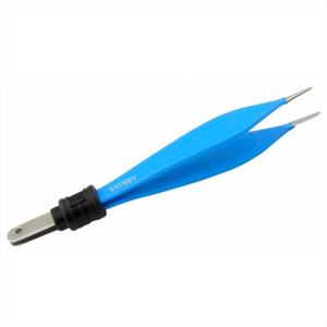 Pinzas bipolares rectas de acero inoxidable Semkin de 15,5 cm, Conector de bloque, puntas delicadas reutilizables para propiedad precisa - Product Image 2