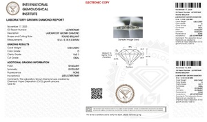 Diamant solitaire de 0,50 carat, taille ronde, cultivé en laboratoire CVD, 5,14 mm, avec certificat IGI, couleur D, clarté VVS1, pour pendentif raffiné - Product Image 2
