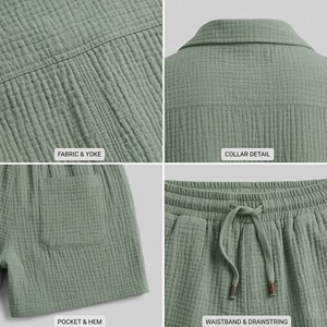 Conjunto de Verano Informal de Punto de Algodón de Dos Piezas, Ropa Deportiva de Secado Rápido, Proveedor Mayorista, Conjunto de Verano Personalizable para Hombre - Product Image 6