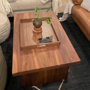 Rectangle Acacia Wooden Food Plate Drink <b>Coffee</b> Serving Tray for Restaurant <b>Walnut</b> Wood Serving Tray Handles Decorative Tray - Product Image 6