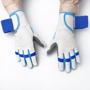 New Design Adult Long Cuff Customized Leather Catcher Baseball Softball Batting Gloves Full Finger New Baseball Season Wholesale - Product Image 1