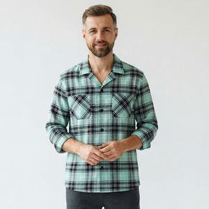 Men's Flannel Night <b>Shirt</b> Button Down <b>Plaid</b> Sleep Top Winter Wear Flannel Night Top Full Sleeve Nightwear <b>Shirt</b> Men <b>Plaid</b> Top - Product Image 2