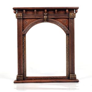 Handcrafted Antique Solid Wood <b>Wall</b> <b>Mirror</b> Carved Rustic Decorative <b>Mirror</b> Arched Glass Home Decor - Product Image 3