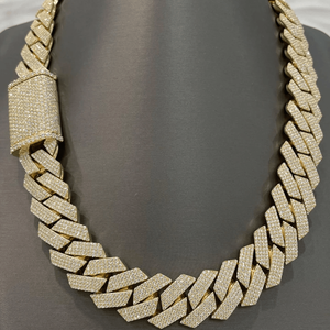 สร้อยคอผู้ชายแบบ Cuban Link ชุบทอง 14k พร้อมเพชร Lab Grown สไตล์ฮิปฮอป เหมาะสำหรับใส่ทุกวันและเป็นของขวัญ - Product Image 4