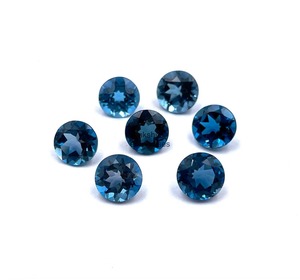 Topacio Azul de Londres Natural, Corte Redondo, Piedras Sueltas de 8mm, Facetadas y Calibradas, Venta al Por Mayor para Joyería - Product Image 2