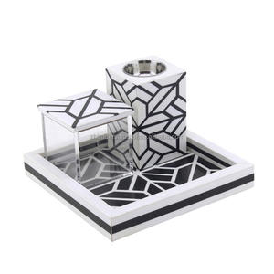 Porte-encens en résine incrustée, boîte en acrylique, cadeaux Bakhoor pour l'Aïd Moubarak arabe, Ramadan 2025, ensemble de brûleur à encens, incrustation MOP - Product Image 4