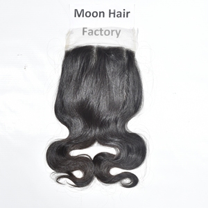 Cierre de Cabello Humano Grado 12A, Ondulado Natural, Negro, con Encaje Suizo, 100% Cabello Humano Virgen Remy, Parte Libre, Suave y Sedoso - Product Image 2