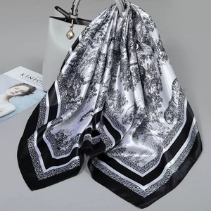 Kneka Printed 100% <b>Silk</b> Casual Square Scarf for Women Multi-Functional Muslim All Seasons Fashion Accessory - Product Image 4