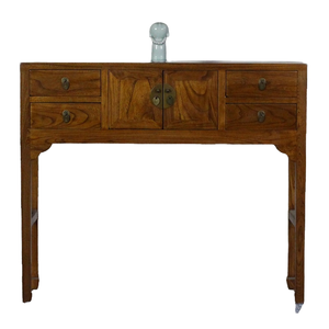 Console traditionnelle en bois massif, table d'entrée étroite, table d'appoint de style antique pour salon, chambre, couloir, maison - Product Image 3