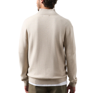 Pull tricoté pour homme, couleur unie, col montant zippé, manches longues, décontracté, chaud et doux pour l'hiver - Product Image 2