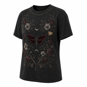 เสื้อยืดผู้หญิงสไตล์ Y2K ปักลายปักเลื่อมหรูหรา ลายเกมเดย์ ผ้าฝ้าย 100% ทรงหลวม คอกลม แขนสั้น - Product Image 4