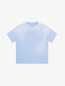 T-shirt décontracté pour homme en coton vert uni, coupe oversize, manches courtes, col rond, tissu tissé teint en pièce - Product Image 6