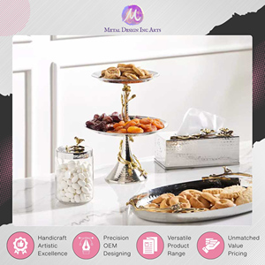 Porte-boîte à mouchoirs de luxe en acier inoxydable avec motif floral élégant en feuille d'or – Conçu pour les intérieurs modernes à prix abordable - Product Image 5