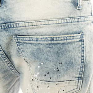 Wholesale Custom High Waist Light Wash Summer <b>Overalls</b> Style Regular Fit Casual Denim Shorts for <b>Men</b> New Style Solid Color - Product Image 6