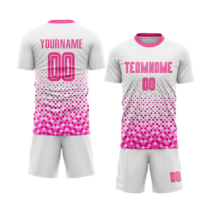 Maillots de football unisexes personnalisés en gros avec logo, haute qualité, 100 % polyester, ensemble uniforme de football, séchage rapide, protection UV, confortables - Product Image 1