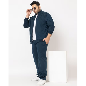 Ensemble survêtement molletonné épais personnalisé avec sweat à capuche zippé surdimensionné et pantalon de survêtement large, style streetwear OEM - Product Image 2
