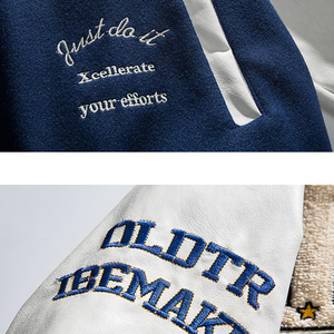 Veste de baseball vintage en laine chenille brodée avec logo personnalisé pour homme, tissu d'hiver, écologique, antistatique, manches vierges - Product Image 4