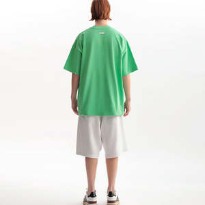 T-shirts pour hommes de haute qualité en gros, t-shirts classiques unis en coton 100%, logo personnalisé, t-shirts pour hommes verts - Product Image 3