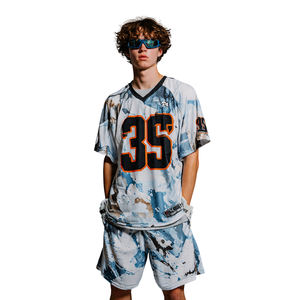 Uniforme de Lacrosse Sublimado Personalizado con Nombre y Número del Equipo, Camiseta de Lacrosse Sublimada, Conjunto de Pantalones Cortos de Lacrosse - Product Image 1