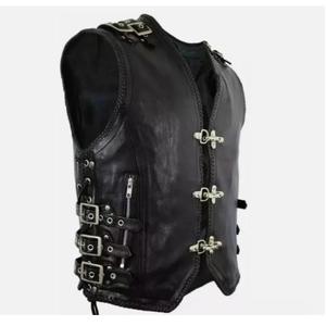 Nouveau Gilet de Moto en Cuir Véritable Tendance 2026 pour Hommes, Grande Taille, Imperméable, Respirant, de Protection, Personnalisable - Product Image 1