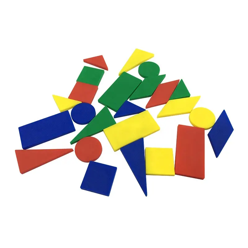 GD-48pcs morbida frazione quadrata forma geometrica sussidi didattici matematici giocattoli educativi con stelo in plastica