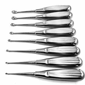Juego de Curetas Óseas Volkmann de 8 Piezas, Plateadas, Instrumentos Quirúrgicos Manuales Profesionales Ortopédicos, Kit de Acero Inoxidable Astrin - Product Image 5