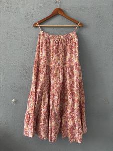 Elegant Floral Printed Tiered Cotton Long <b>Skirt</b> for Women Soft Breathable & Flowy Ethnic <b>Skirt</b> for Daily Wear Festive Occasions - Product Image 2