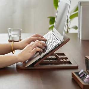 Adjustable Wooden Laptop <b>Stand</b> Foldable Desktop Riser <b>for</b> Office Home Use - Product Image 4