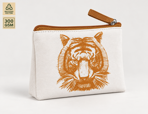 Bolsa de Algodón con Cremallera y Estampado de Tigre Blanco, 13.5x9.5cm, Reutilizable, para Cosméticos, con Logotipo Personalizado, Venta al Por Mayor, Marca Privada, OEM, B2B - Product Image 5