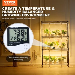 ชั้นวางต้นไม้ 4 ชั้น 180W พร้อมไฟปลูกแบบ Full Spectrum, เทอร์โมมิเตอร์, ฝาครอบ, ชั้นวาง, ไฟสวนที่เพิ่มความสว่างให้การอ่านได้ชัดเจนขึ้น - Product Image 2