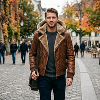 Blouson aviateur en cuir véritable B3 de luxe pour homme, en peau de mouton, imperméable, réversible, idéal pour l'hiver