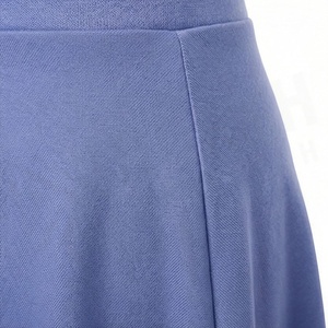 Jupe courte trapèze pour femme, couleur unie, taille élastique, polyester doux, style décontracté, toutes saisons - Product Image 5