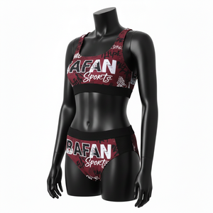 Conjunto de Bikini Premium para Mujer en Nailon y Spandex GSM, Suave, Elástico, de Secado Rápido, Negro y Rosa, con Logotipo Personalizado - Product Image 4
