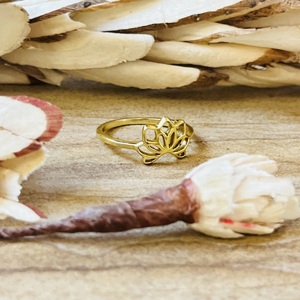 Luxury Design Lotus <b>Rings</b> Boho Brass <b>Rings</b> For Women 18k Gold Plated Floral <b>Statement</b> Cutout <b>Ring</b> For Wholesale/OEM/ODM - Product Image 3