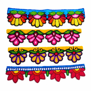 Tapis Rangoli en laine et plumes de qualité supérieure, Toran Ubbran Patti avec 3 crochets, décoration festive faite à la main pour porte et mur - Product Image 1