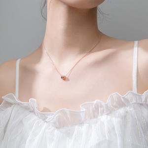 S925 <b>Sterling</b> <b>Silver</b> Mini <b>Pendant</b> <b>Necklace</b> Compact and Sweet Synthetic Pearl with D9275 Collarbone Chain Fashion Accessory - Product Image 4