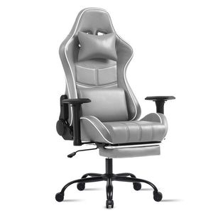 Sedia da Gaming Ergonomica per Adulti, Capacità 180 kg, Comoda Sedia da Ufficio in PU con Supporto Lombare Regolabile per Persone Robuste, Ideale per Sala Giochi - Product Image 1
