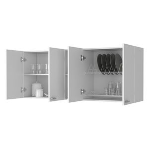 Mobile da Bagno Menlo con Quattro Ante a Battente, 59 Pollici, Bianco - Product Image 6