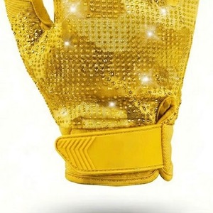 Wholesale High Quality Custom American <b>Football</b> Gloves Neoprene Sleeveless Sticky Grip Silicone Palm Rhinestone Velcro Logo - Product Image 5