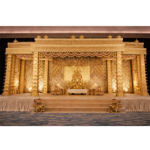 เสาเทียนแบบดั้งเดิมสำหรับงานแต่งงานแบบอินเดีย  แมนดาปแบบทิมปัลลีที่ปรับแต่งได้ สำหรับพิธีแต่งงานฮินดูอันยิ่งใหญ่ในสหรัฐอเมริกา - Product Image 1