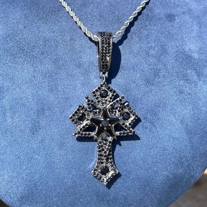 Premium Grade Gold Moissanite Starburst Cross Diamond <b>Pendant</b> Iced Hip Hop Jewelry for Unisex Gift Fashion Wear Indian Supplier - Product Image 3