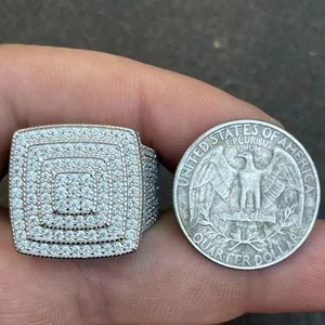 Direct Factory Supply Custom Moissanite <b>Diamond</b> Hip Hop <b>Ring</b> for Street Fashion Engagements and Anniversaries Available for Sale - Product Image 2